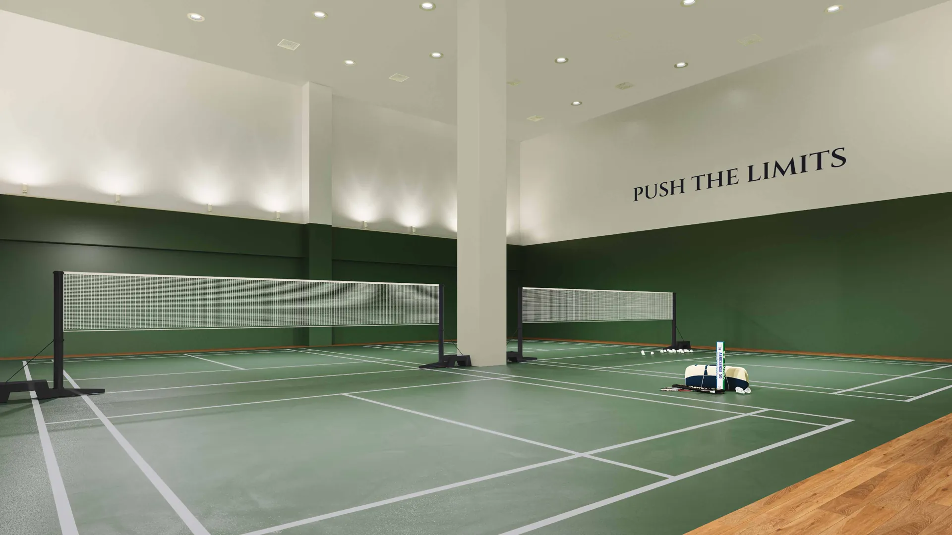 Indoor badminton courts