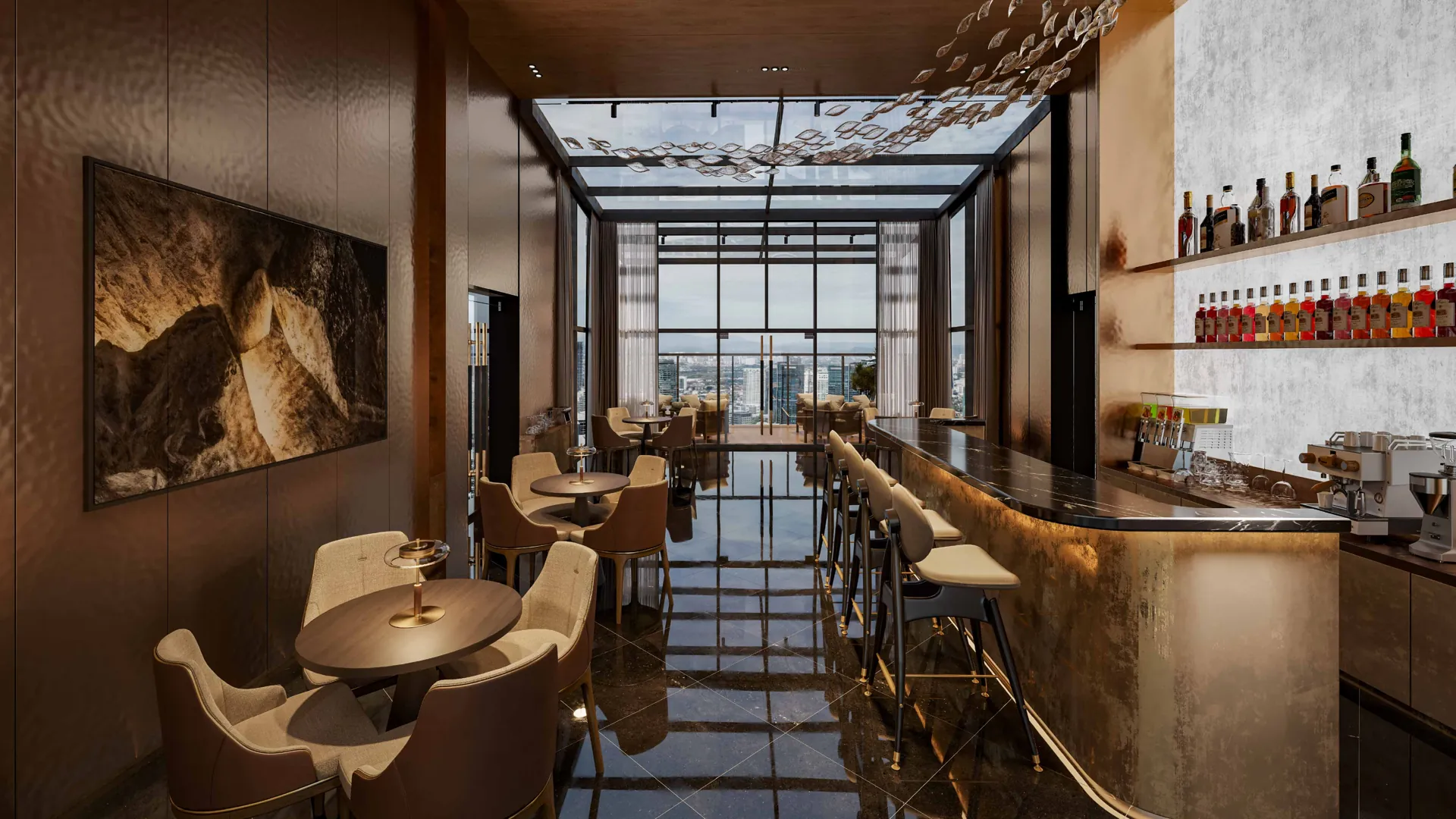 Sky Bar with panoramic city views