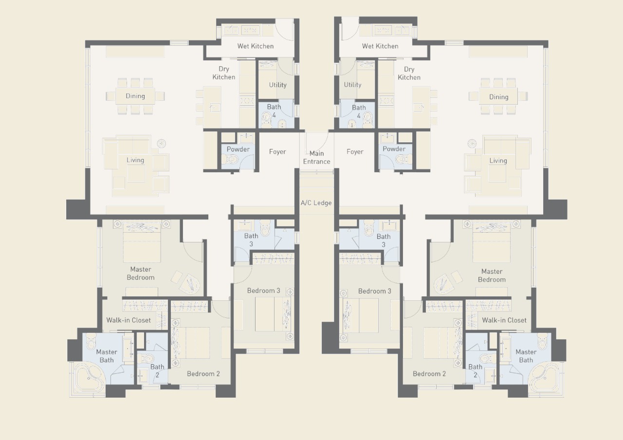 Cappella Embassy Type B-T Dual Key floor plan